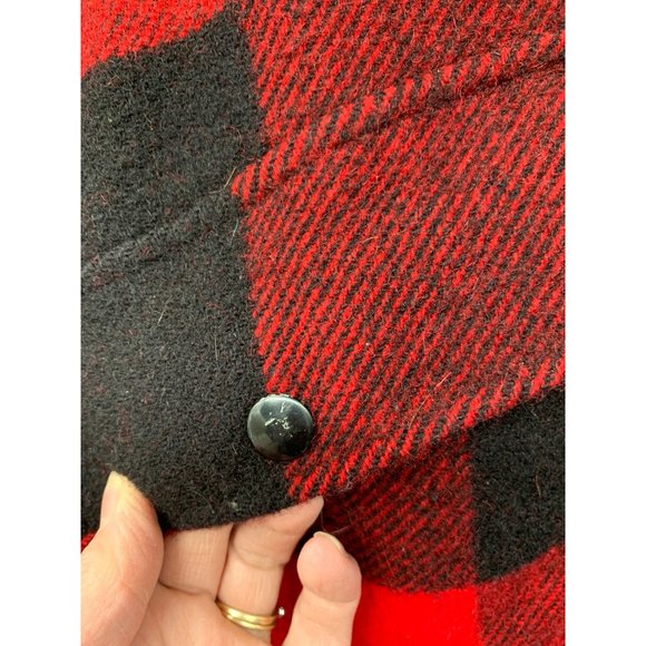 Woolrich Mens LG Vintage Wool Buffalo Red Plaid Reversible Hunters Orange Huntin - Picture 11 of 14